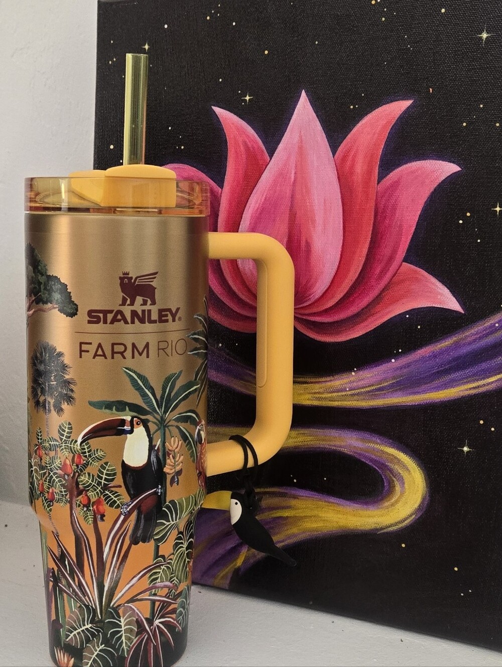 STANLEY x FARM RIO PROTOUR TUMBLER | TROPICAL WOODS GOLD | 30 oz